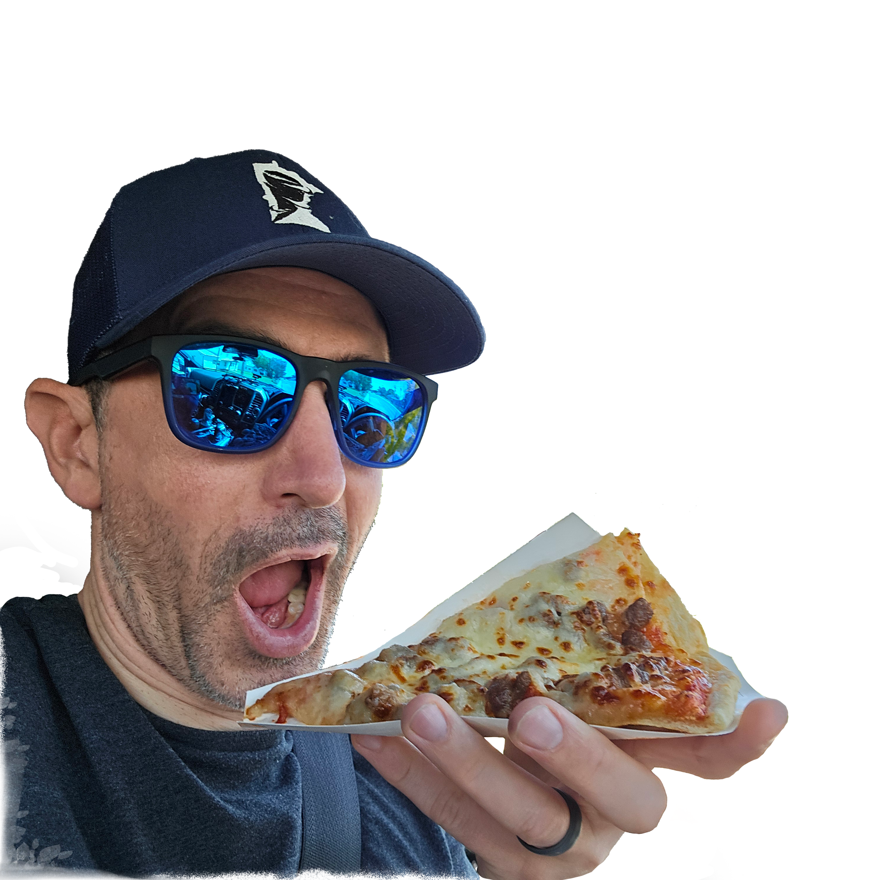 me eating a slice of pizza
